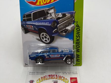 2014 Hot Wheels Workshop #241 55 Chevy Bel Air Gasser Blue *Bad Card* 9H Online now