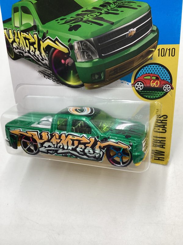 2016 Hot wheels Art Cars #200 Chevy Silverado Green 17C Fashion