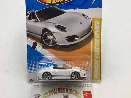 2012 Hot Wheels New Models #26 Porsche Boxster Spyder White “Bad Card” on Sale