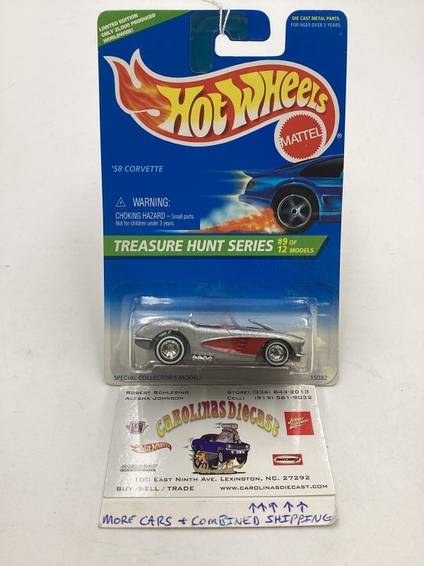 1996 Hot Wheels Treasure Hunt 9 12 58 Corvette #436 274E Fashion