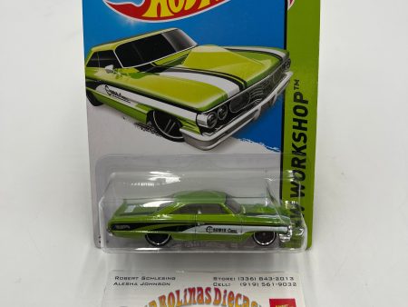 2014 Hot Wheels Workshop #250 Custom 64 Galaxie 500 Green *Vein Top Right Corner* 32C Online now