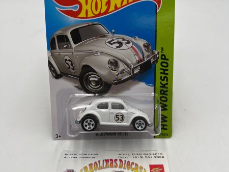 2014 Hot Wheels Workshop #191 Volkswagen Beetle The Love Bug White For Discount