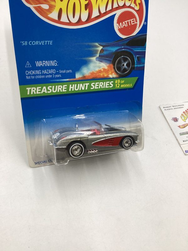 1996 Hot Wheels Treasure Hunt 9 12 58 Corvette #436 274E Fashion