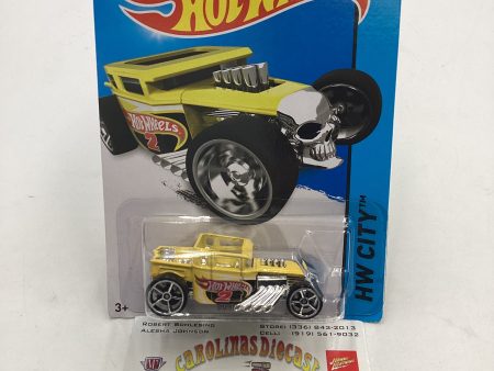 2014 HW City Scavenger Hunt 1 4 Bone Shaker Yellow Kroger Exclusive 237D Online Sale