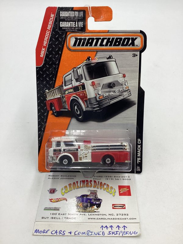 2015 MB Heroic Rescue 75 Mack CF #55 Fire Truck White 206B For Cheap