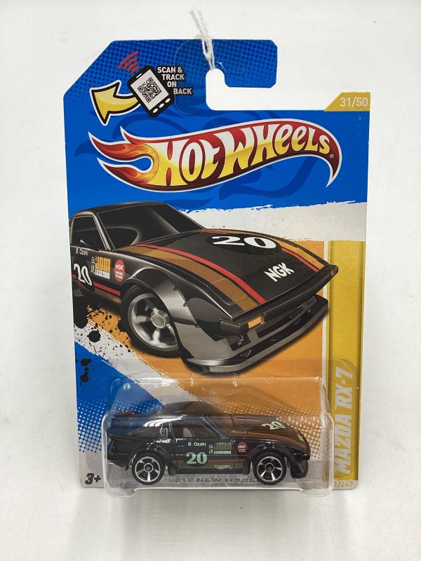 2012 Hot Wheels New Models #31 Mazda RX-7 Black 85D Sale