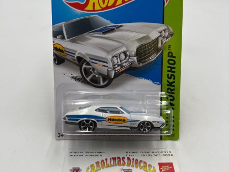 2014 Hot Wheels Workshop #248 72 Ford Gran Torino Sport White 31G Fashion