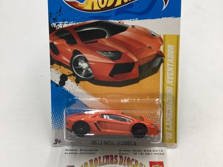 2012 Hot Wheels New Models #12 Lamborghini Aventador Orange 102E Hot on Sale