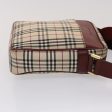 BURBERRY Nova Check Shoulder Bag Nylon Leather Beige RedNew 46959 on Sale