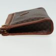 CELINE Macadam Canvas Clutch Bag PVC Leather Brown 80976 Cheap