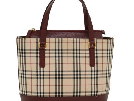 BURBERRY Nova Check Hand Bag Nylon Leather BeigeNew bs6803 Cheap