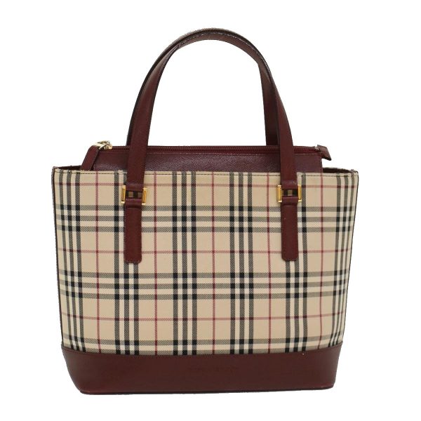 BURBERRY Nova Check Hand Bag Nylon Leather BeigeNew bs6803 Cheap