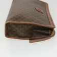 CELINE Macadam Canvas Clutch Bag PVC Leather Brown ac1846 For Sale