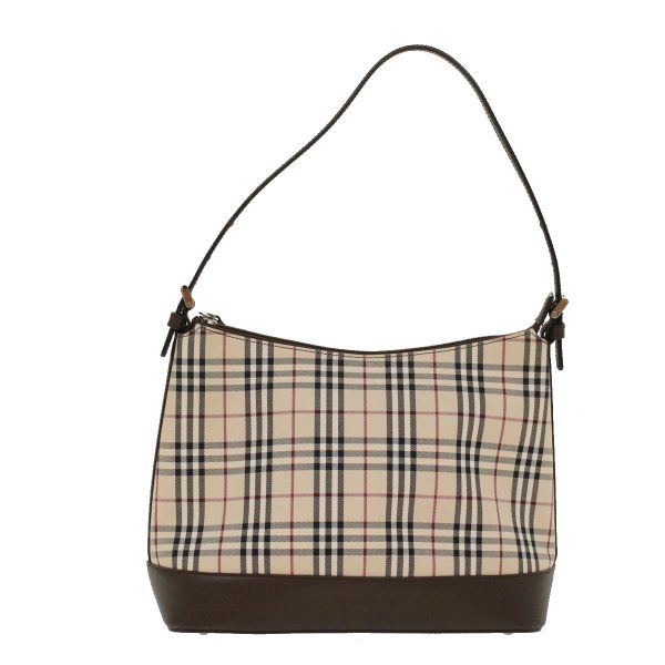 BURBERRY Nova Check Shoulder Bag Nylon Leather BeigeNew 47677 on Sale