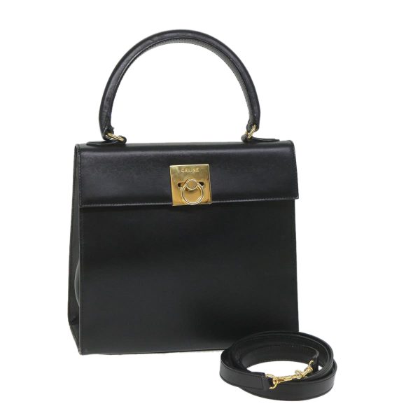 CELINE Hand Bag Leather 2way Black hk901 Online Sale