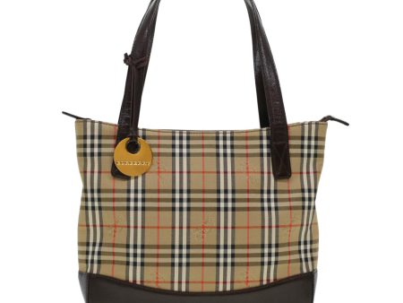 BURBERRY Nova Check Tote Bag Nylon Leather BeigeNew 44979 Online now