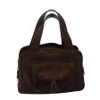 CELINE Hand Bag Suede Brown 80059 For Sale