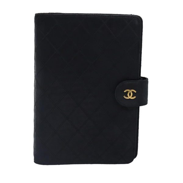 CHANEL Bicolore Day Planner Cover Lamb Skin Black Gold CC  yk15039 Hot on Sale