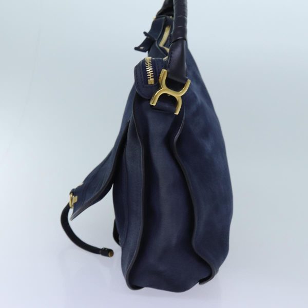 Chloe Mercy Shoulder Bag Leather Navy  am6055 For Sale