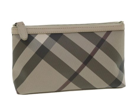 BURBERRY Nova Check Pouch PVC Leather BeigeNew bs7701 Online