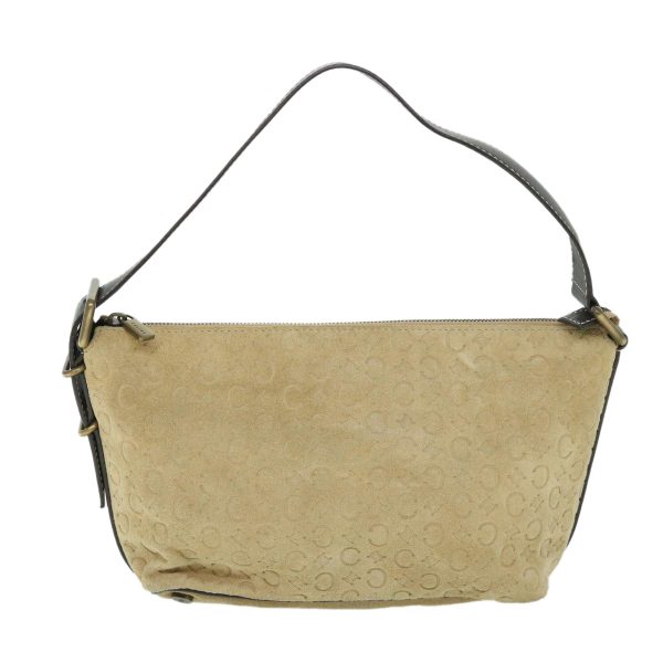 CELINE C Macadam Canvas Shoulder Bag Suede Beige 54789 Supply