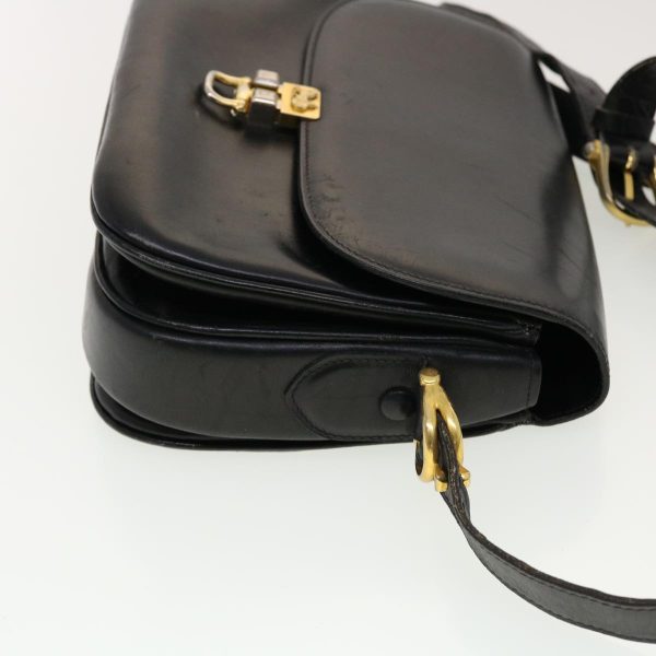 CELINE Horse Carriage Shoulder Bag Leather Black rd4963 For Cheap