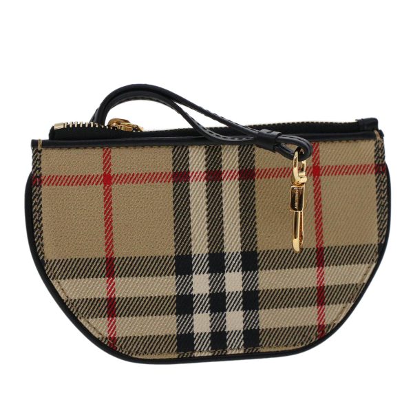 BURBERRY Nova Check Coin Purse Nylon BeigeNew 47493 For Cheap