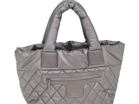 CHANEL Cococoon Tote Bag Nylon Leather Silver CC  bs17165 Hot on Sale