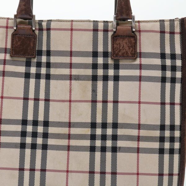 BURBERRY Nova Check Hand Bag Nylon BeigeNew 51701 For Sale