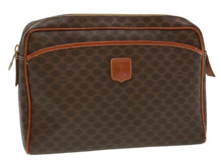 CELINE Macadam Canvas Clutch Bag Brown ki2485 Fashion