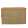 CELINE Macadam Canvas Clutch Bag PVC Leather Beige 48156 For Cheap