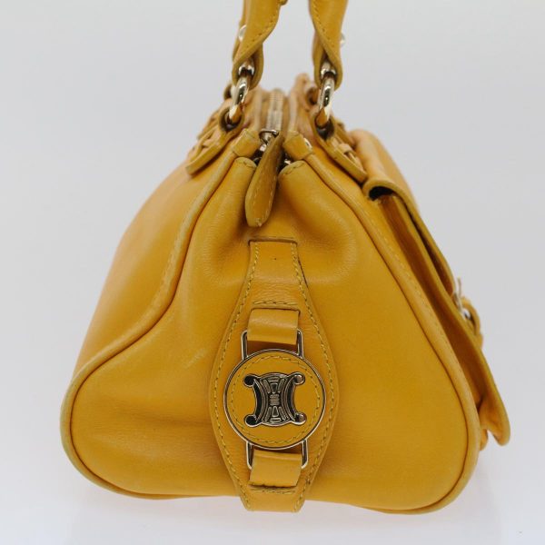 CELINE Hand Bag Leather Yellow bs7391 Cheap