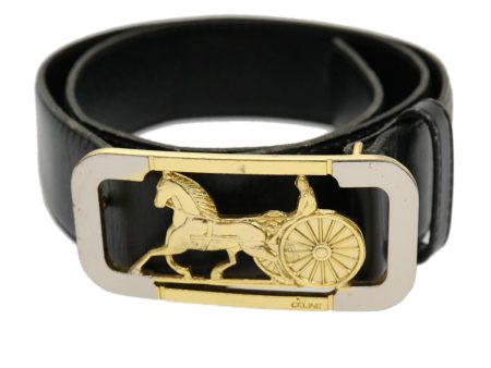 CELINE Horse Carriage Belt Black rd2136 on Sale