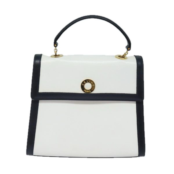 CELINE Hand Bag Leather White 80057 Discount