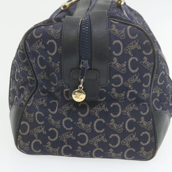 CELINE horse carriage C Macadam Canvas Hand Bag Navy Blue fm274 Online Sale