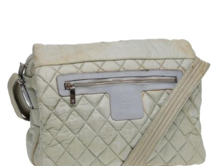 CHANEL Small Messenger Cococoon Shoulder Bag Nylon Gray Silver CC  bs17253 Online