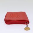 CHANEL COCO Mark Coin Purse Caviar Skin Gold Red CC  88633 on Sale