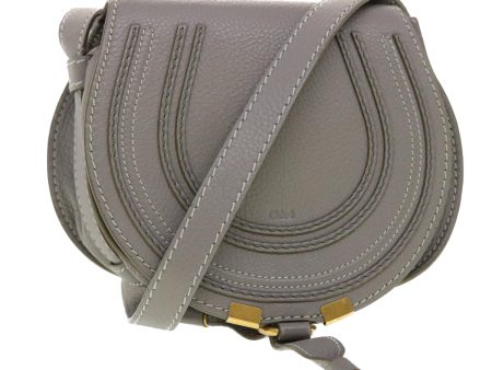 Chloe Mercy Small Saddle Shoulder Bag Leather Gray  am4200 Online Sale