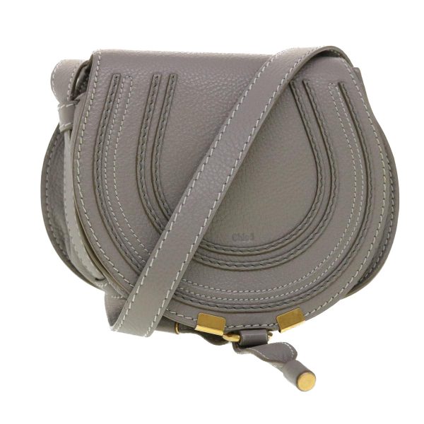 Chloe Mercy Small Saddle Shoulder Bag Leather Gray  am4200 Online Sale