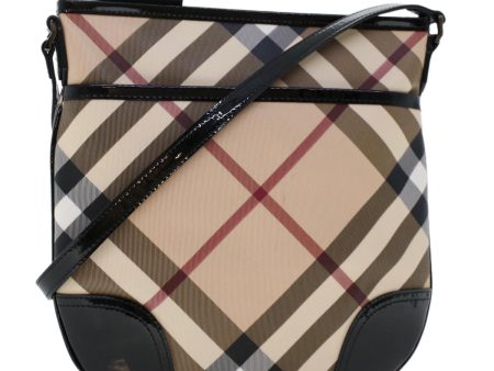 BURBERRY Nova Check Shoulder Bag PVC Leather BeigeNew yk7780 Hot on Sale