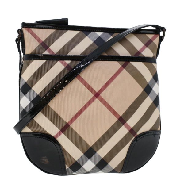 BURBERRY Nova Check Shoulder Bag PVC Leather BeigeNew yk7780 Hot on Sale