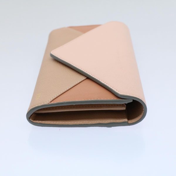 Chloe Long Wallet Leather Beige Pink 3P0171-H0Y  55677 Sale