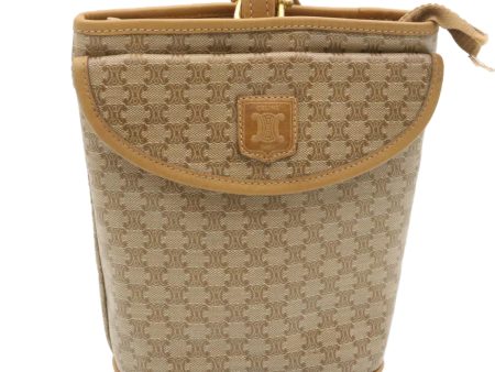 CELINE Macadam Canvas Pouch PVC Leather Beige ar6336 Online Sale