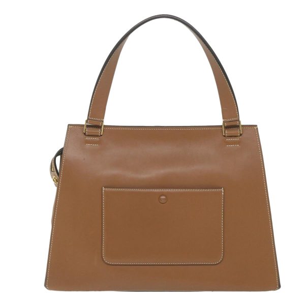 CELINE Edge Hand Bag Leather Brown bs10092 For Sale