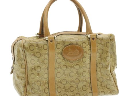 CELINE C Macadam Horse Carriage Hand Bag PVC Leather Beige am177g Fashion