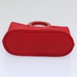 CELINE Circle Hand Bag Nylon Red ar10732 For Cheap