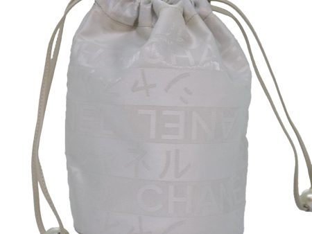 CHANEL Purse Pouch Canvas White CC  bs17327 Online now