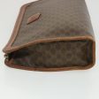 CELINE Macadam Canvas Clutch Bag PVC Leather Brown ac1846 For Sale