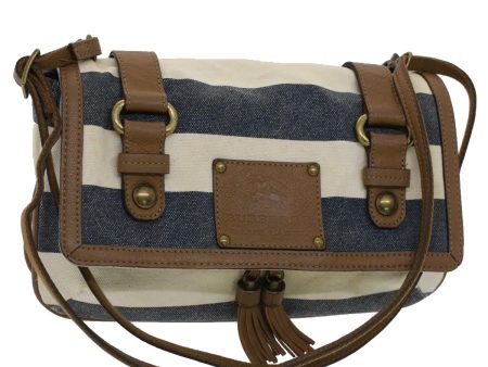 BURBERRY Blue Label Shoulder Bag Canvas White NavyNew bs7490 Online