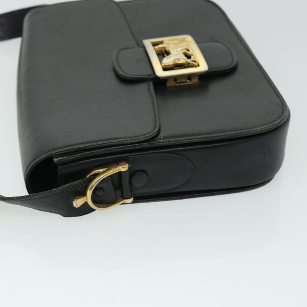 CELINE Horse Carriage Shoulder Bag Leather Black ep1453 Cheap